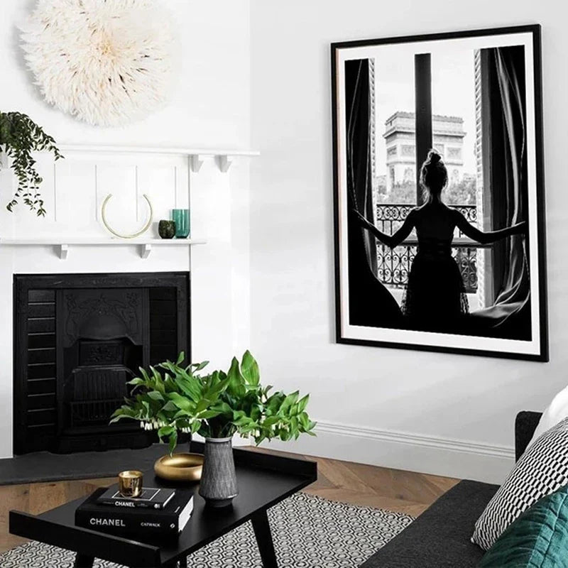 Rosa Engel Flügel Ballett Tänzer Wandkunst Fine Art Leinwanddrucke Schwarz Weiß Modebilder Für Wohnzimmer Schlafzimmer Salon Kunst Dekor | Karnz