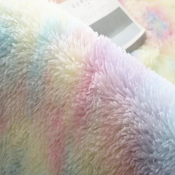Plüsch Regenbogen FarbigerFellteppich | Karnz