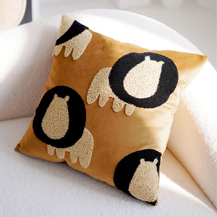 Plüsch bestickte nordische Kissenbezüge modernes einfach gewebtes süßes Tierdesign Wurfkissenbezug für 45x45cm Sofa-Kissen