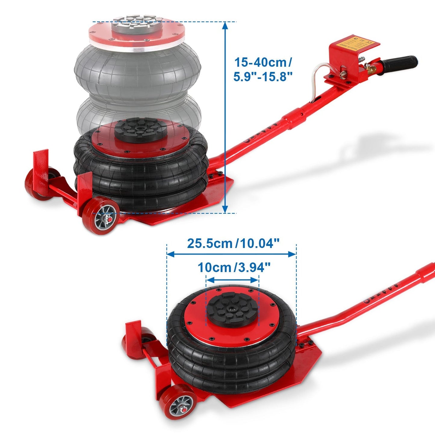 3T Pneumatischer Dreifachbeutel-Airjack | Karnz
