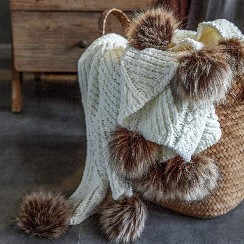 Pom Pom Chenille Decken Karnz