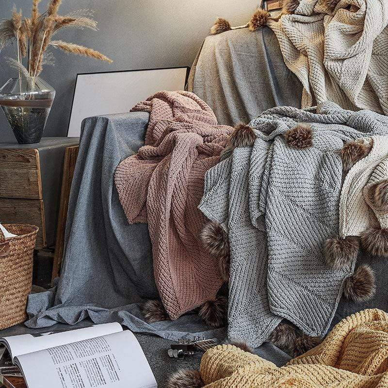 Pom Pom Chenille Decken Karnz