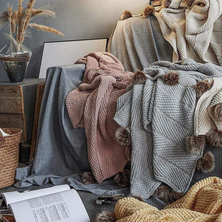Pom Pom Chenille Decken Karnz