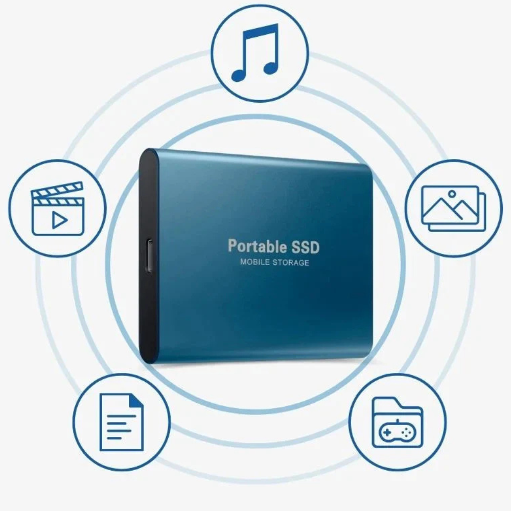 Tragbare externe SSD mit USB-C-Anschluss, stoßfestem Aluminiumgehäuse