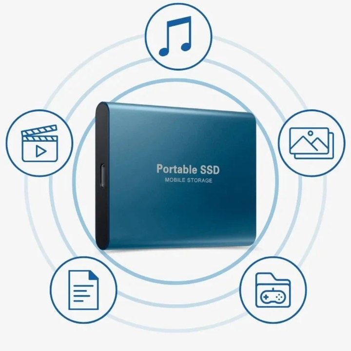 Tragbare externe SSD mit USB-C-Anschluss, stoßfestem Aluminiumgehäuse