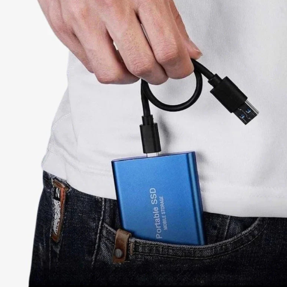 Tragbare externe SSD mit USB-C-Anschluss, stoßfestem Aluminiumgehäuse
