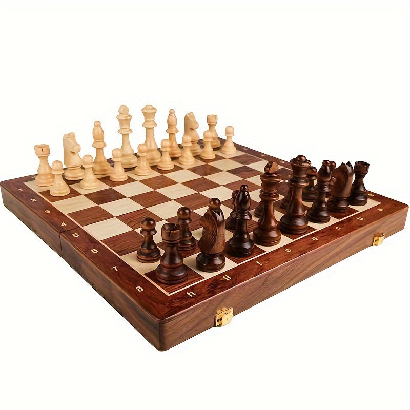 RoyalWood Luxe Schachset – Solide Holzschachbrett mit feinen detaillierten Figuren | Karnz