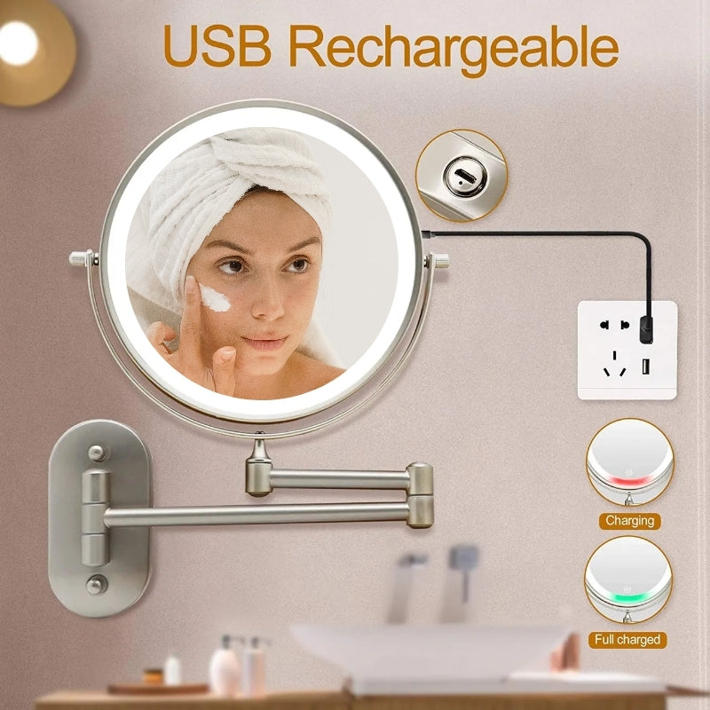 LED Kosmetikspiegel mit Vergrößerung & USB-Akku | Karnz