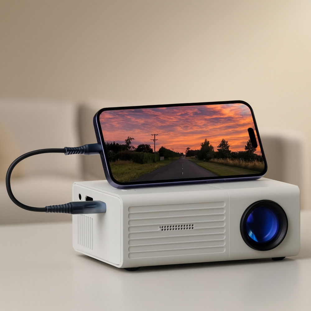 Tragbarer Mini-HD-LED-Projektor für Heimkino und Außenbereich, 3000 Lumen