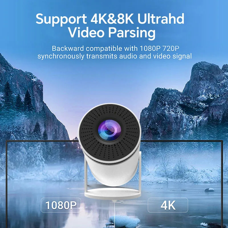 VisionCast 130X – Tragbarer Mini-Projektor mit Android 12 und 130 Zoll Projektionsfläche | Karnz