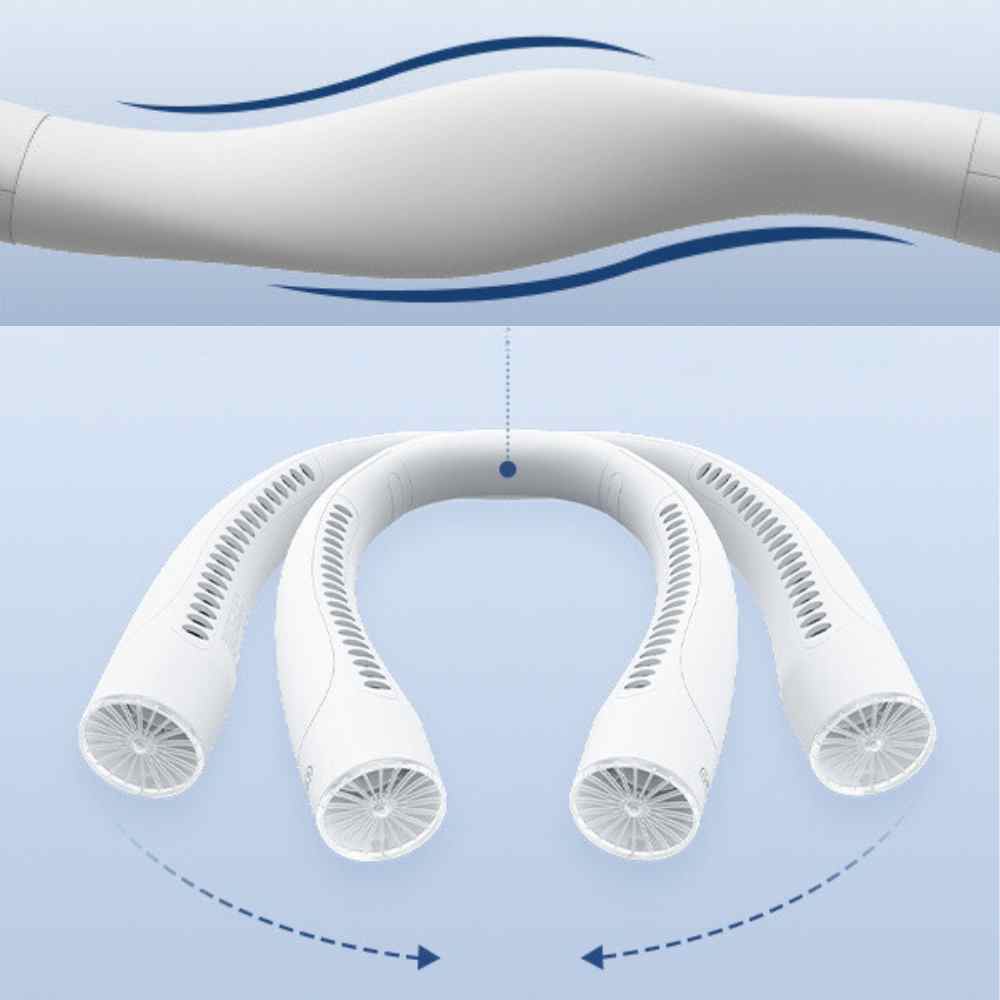 Bladeless Tragbarer Halsventilator mit 3 Geschwindigkeiten Silent Kühlung 4000 mAh Rechargeable | Karnz