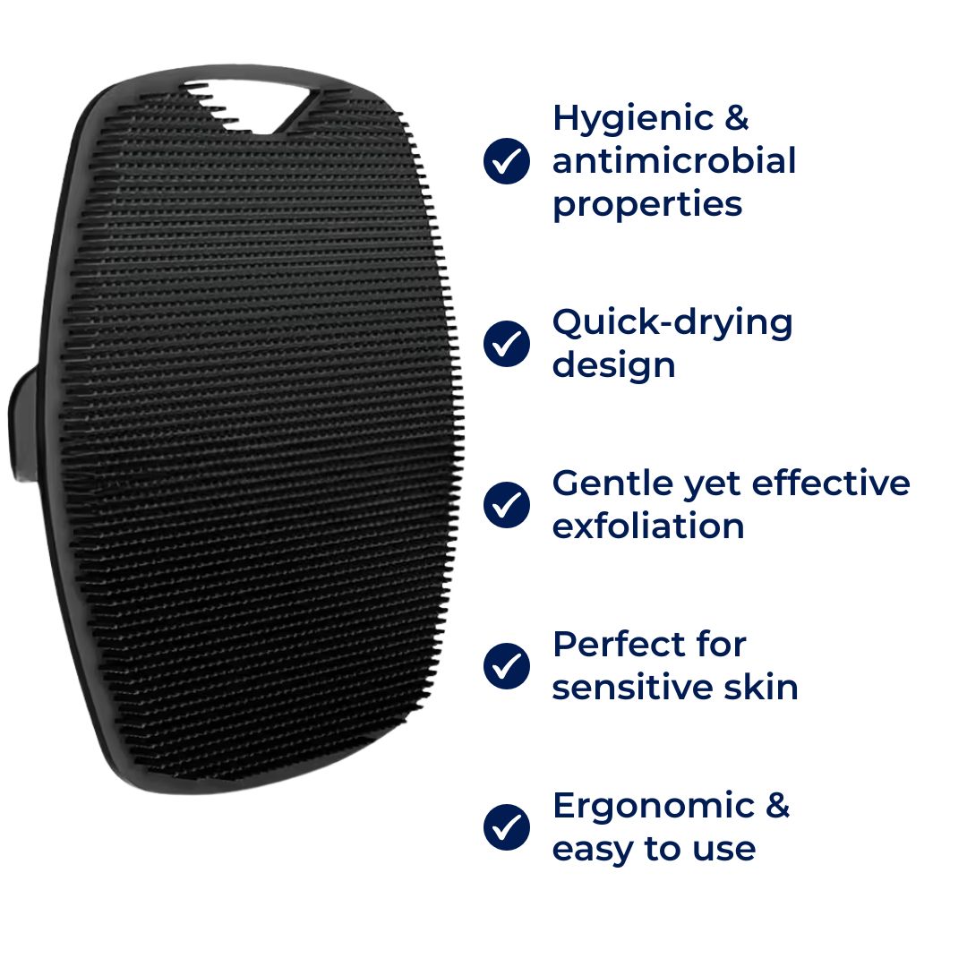 PureGlide | Silikon-Bad-Handschuh – Antimikrobielle Peeling – Hygienisches schnell-trocknendes Design – Verwendung in der Dusche für empfindliche Haut Karnz