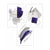 Abstrakte lila-silberne Aquarellformen, 3er-Druckset