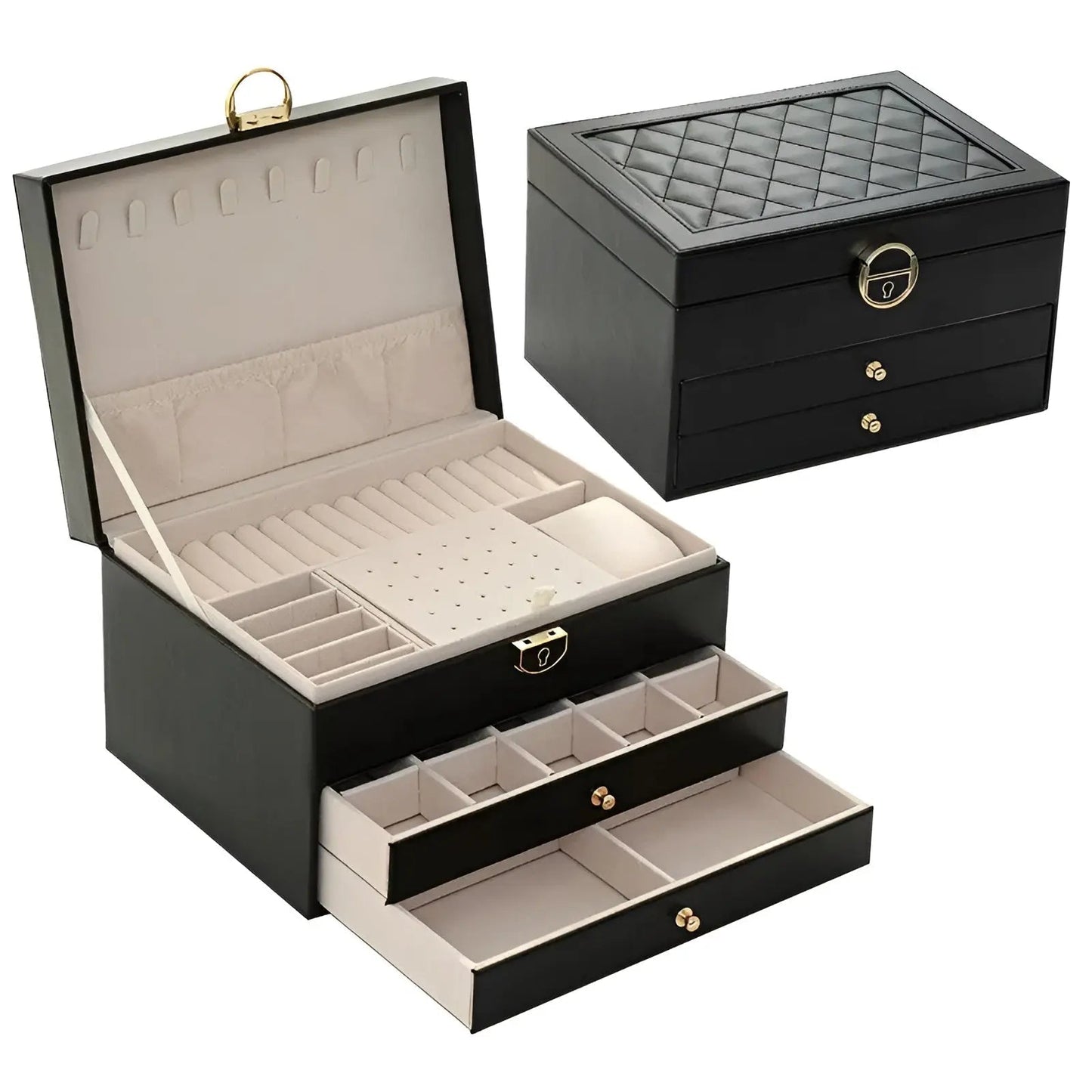 EleganceBox Luxus Schmuckbox – Mehrere Aufbewahrungsbox für Schmuck | Karnz