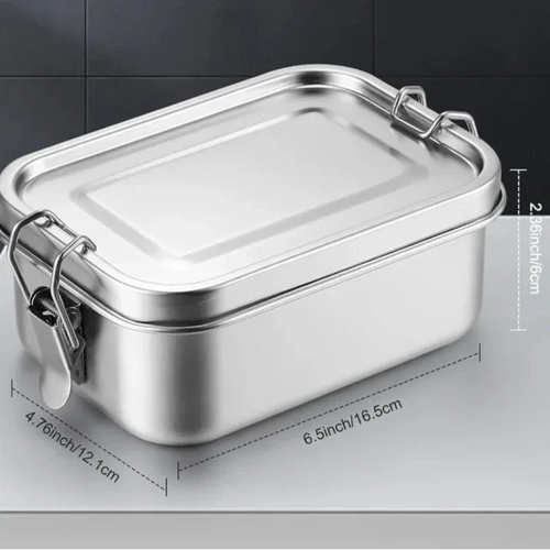RVS Bento-Lunchbox 800 ml – Auslaufsicher, Fächer, Spülmaschinenfest