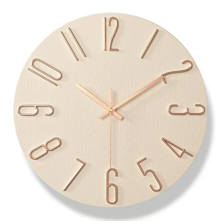 Karnz | Rahmenlose Wanduhr aus Holz – Nordische Minimalistische Stille Uhr für Modernes Wohndekor