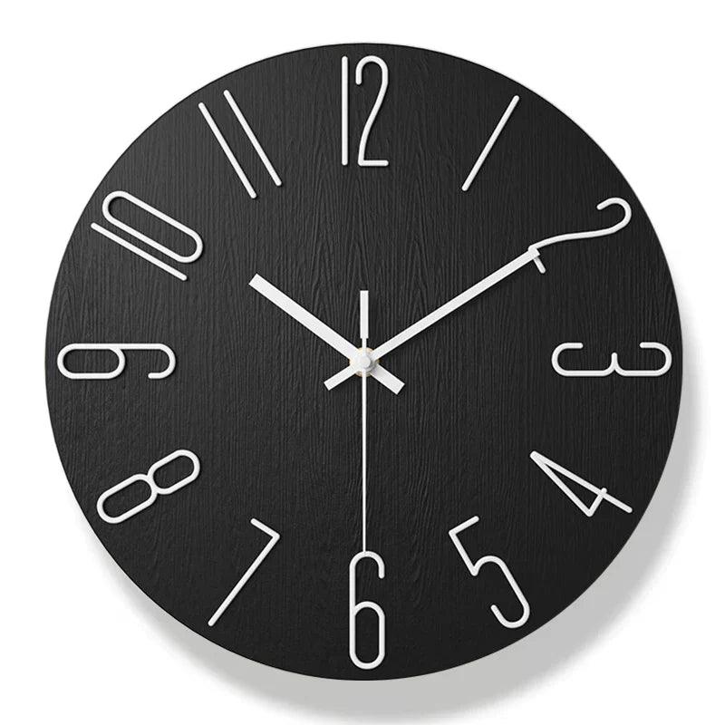 Karnz | Rahmenlose Wanduhr aus Holz – Nordische Minimalistische Stille Uhr für Modernes Wohndekor