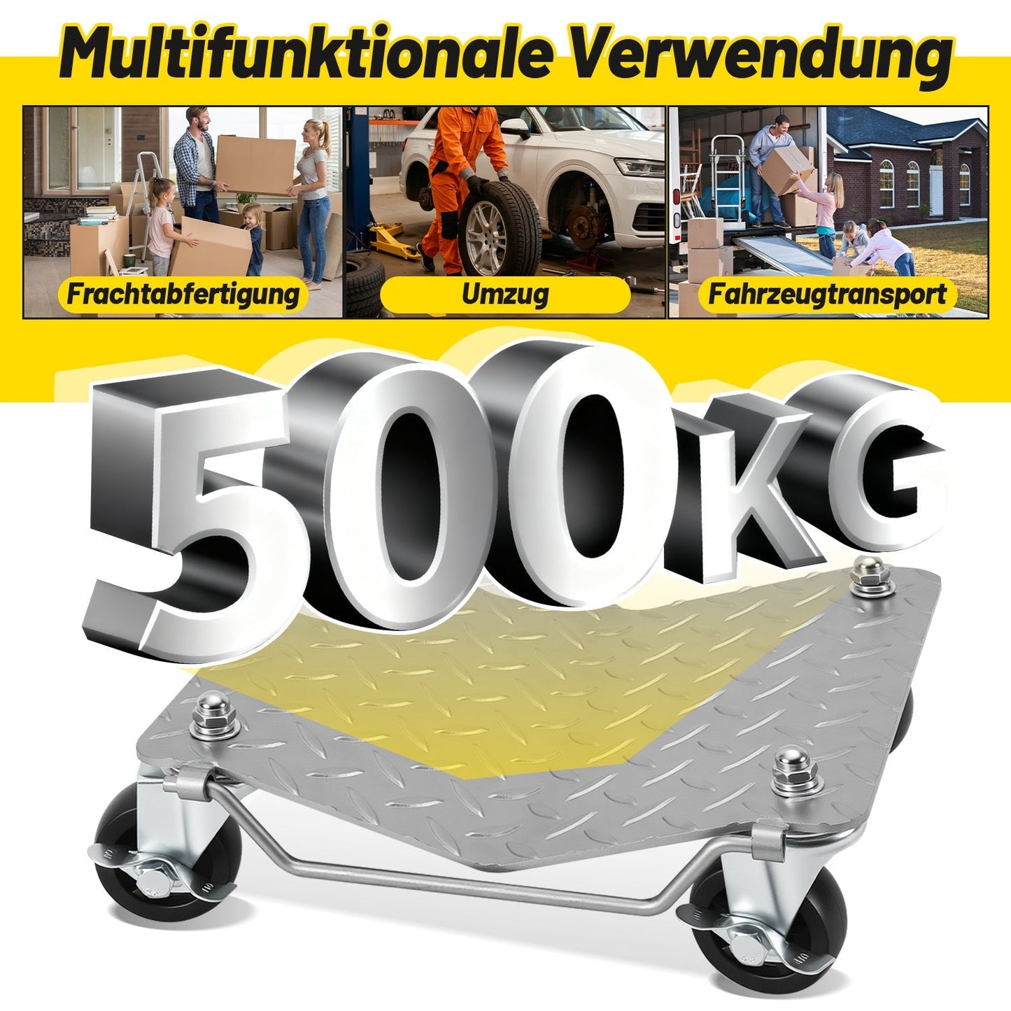 Rangierhilfe PKW Rangierroller Auto 2/4 Stück | Karnz