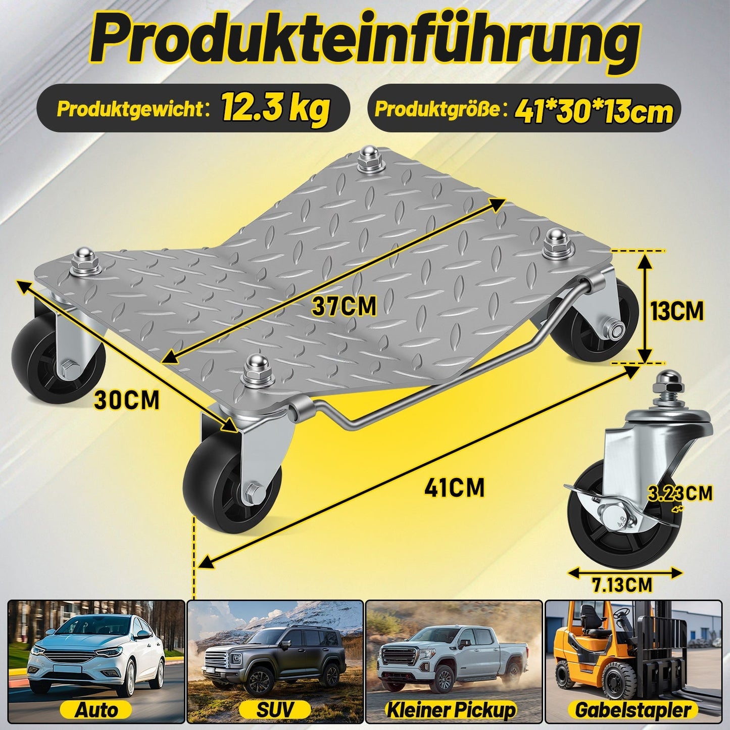 Rangierhilfe PKW Rangierroller Auto 2/4 Stück | Karnz