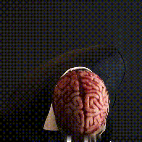 GruesomeHead Halloween-Maske – Realistische Skelettmaske mit Gehirn für Erwachsene