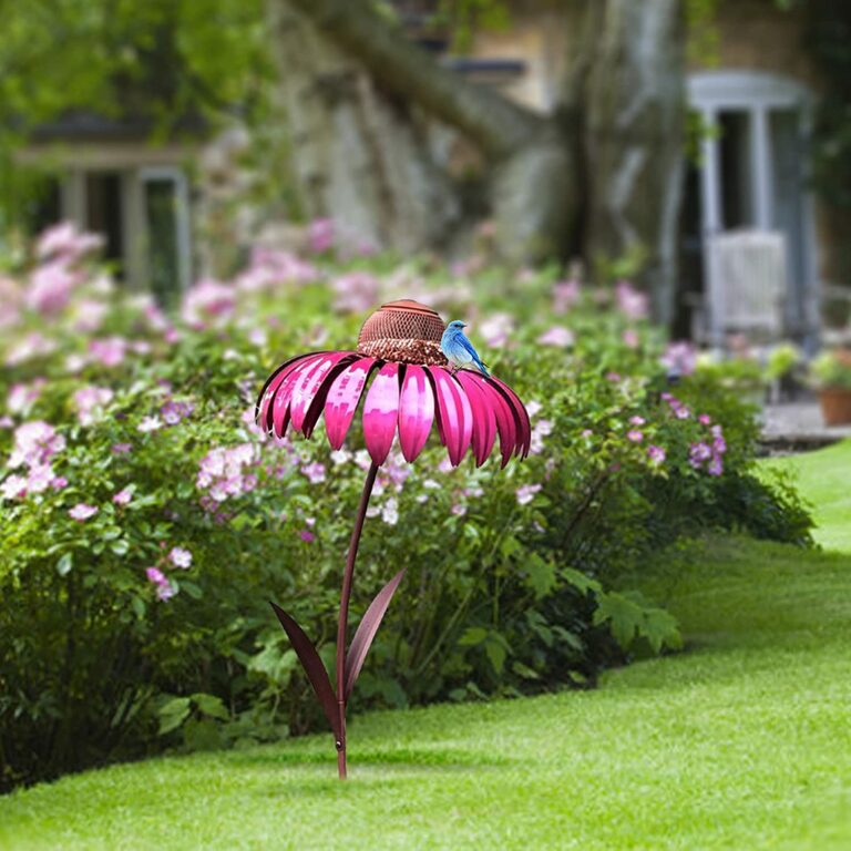 Karnz | Vogelfutterspender Metall Blumen Garten Ornament