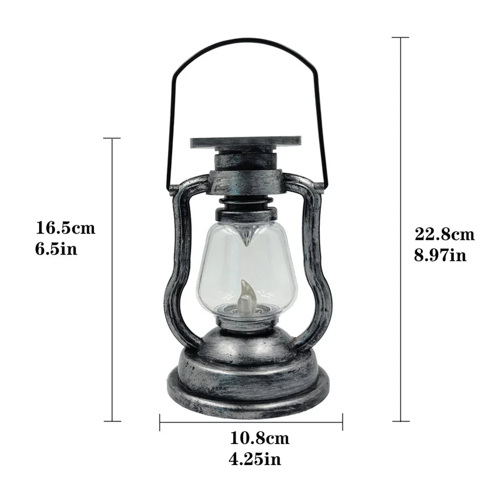 Retro Kerosinlampe Deko für Garten und Außenbereich, Vintage-Laterne mit LED-Licht | Karnz