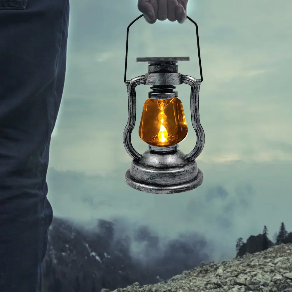 Retro Kerosinlampe Deko für Garten und Außenbereich, Vintage-Laterne mit LED-Licht | Karnz