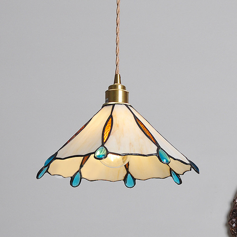 Retro Buntglas Tiffany Kegel Pendelleuchte | Karnz
