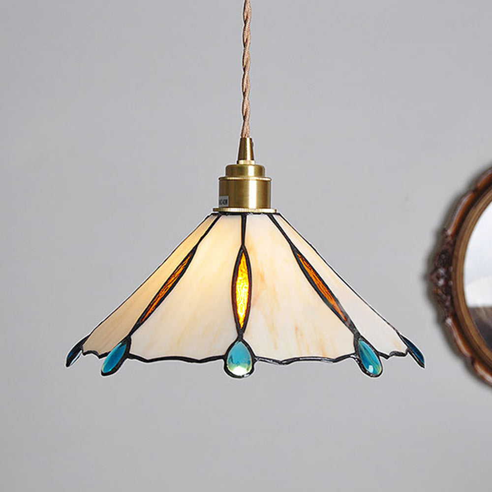Retro Buntglas Tiffany Kegel Pendelleuchte | Karnz