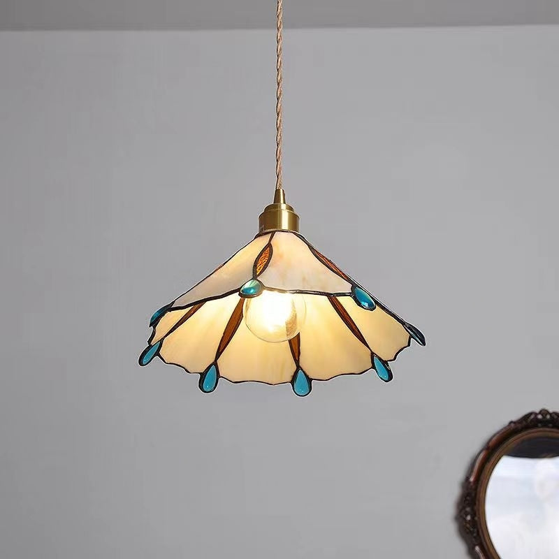 Retro Buntglas Tiffany Kegel Pendelleuchte | Karnz