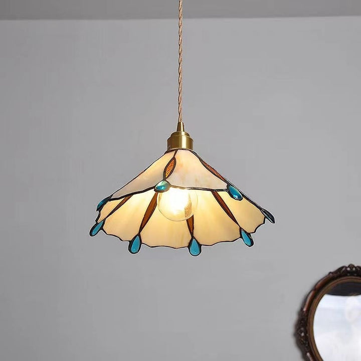 Retro Buntglas Tiffany Kegel Pendelleuchte | Karnz