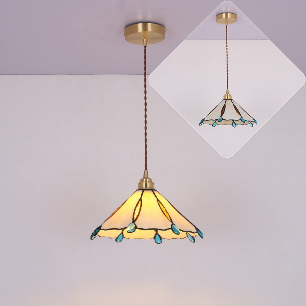 Retro Buntglas Tiffany Kegel Pendelleuchte | Karnz