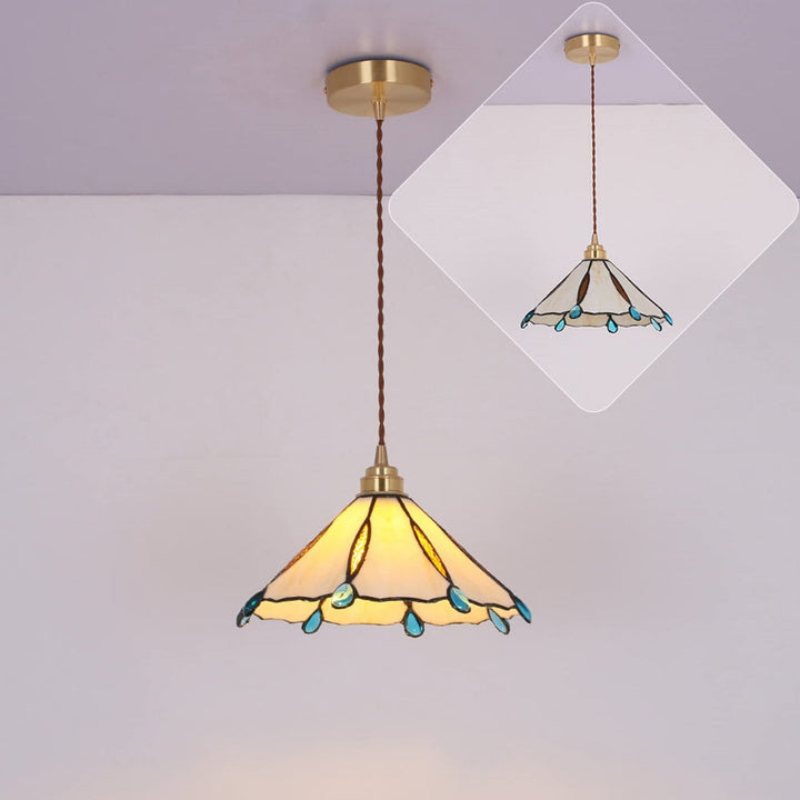 Retro Buntglas Tiffany Kegel Pendelleuchte | Karnz
