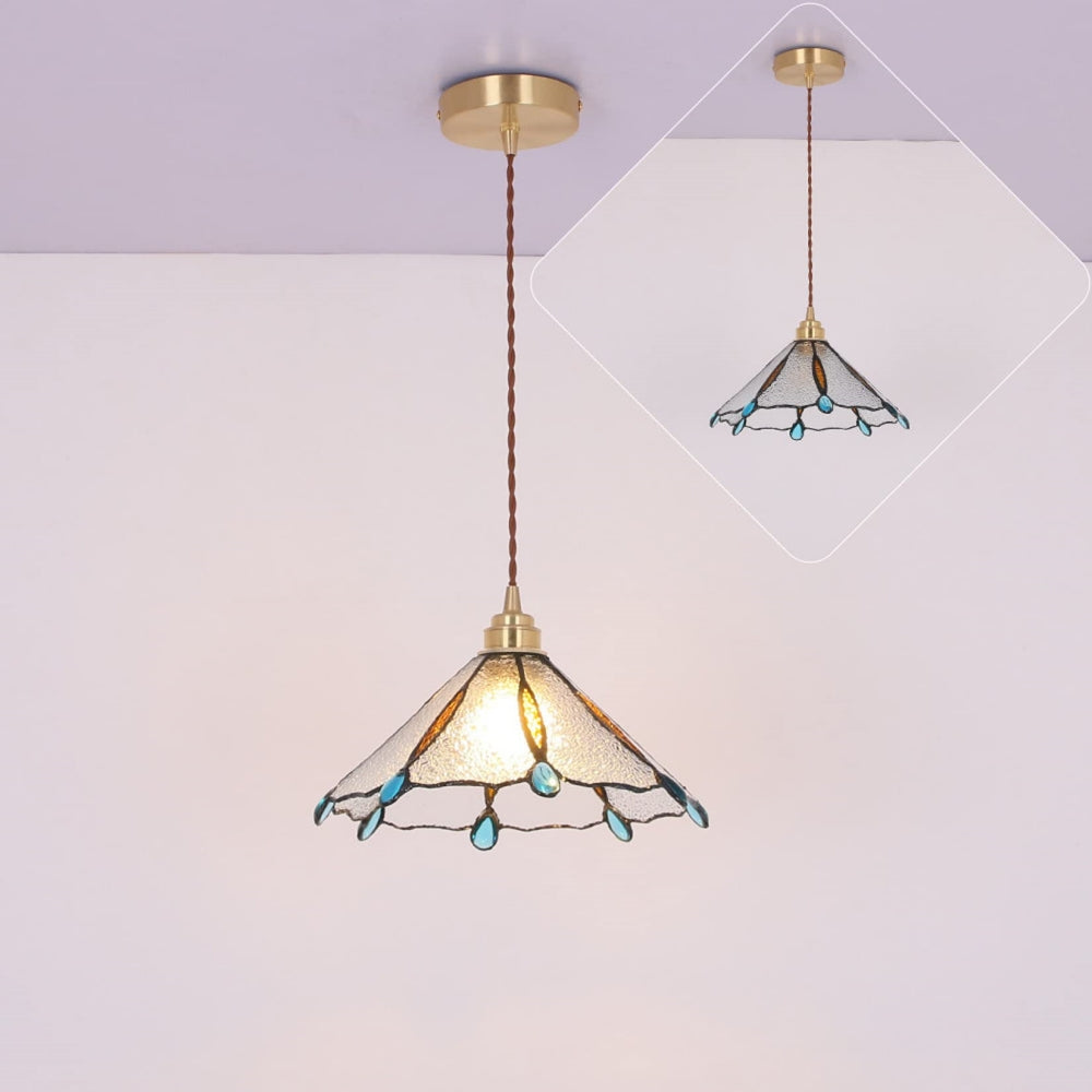 Retro Buntglas Tiffany Kegel Pendelleuchte | Karnz