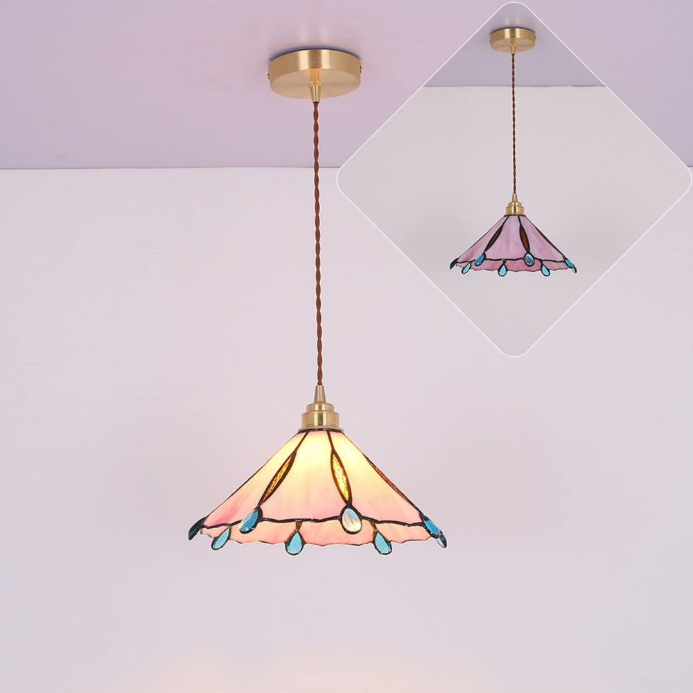 Retro Buntglas Tiffany Kegel Pendelleuchte | Karnz