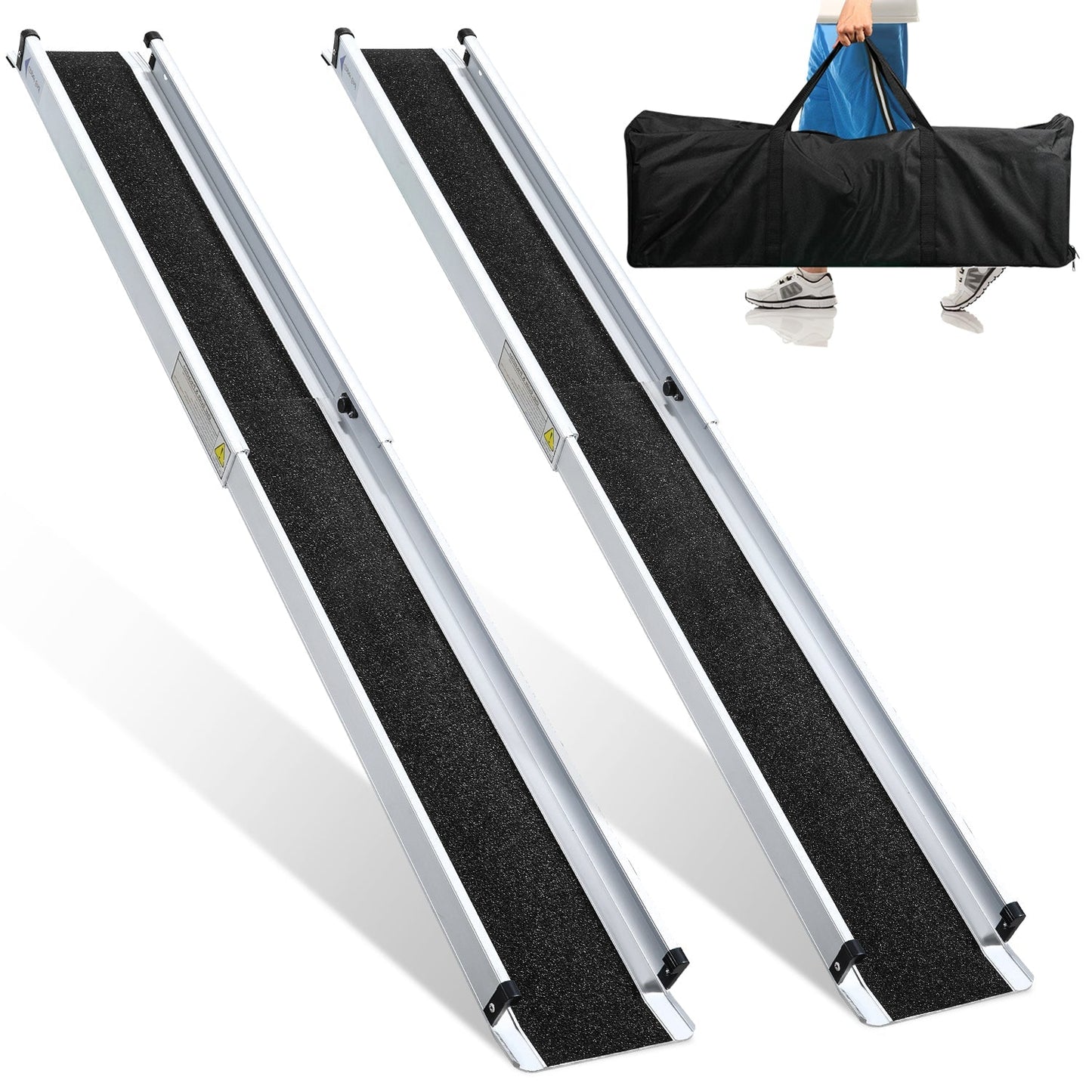 2x Rollstuhlrampe Aluminium Auffahrrampe bis 300 kg | Karnz