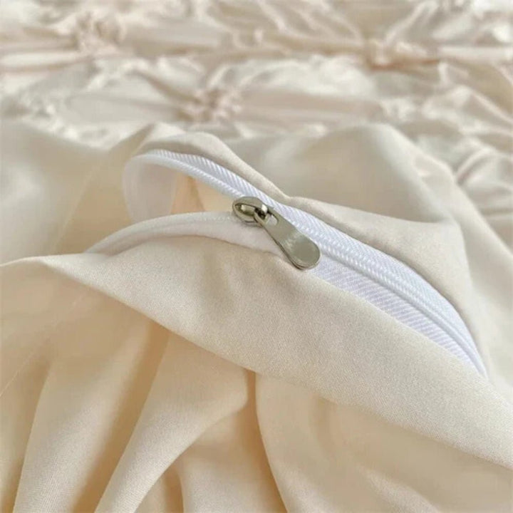 Elegantes Rüschen-Bettwäscheset mit Blumenmuster