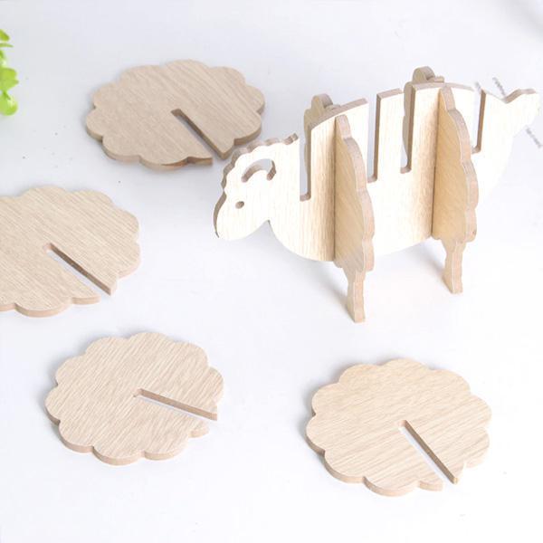 Rustikale Schaf Holzuntersetzer (Set von 6) | Karnz