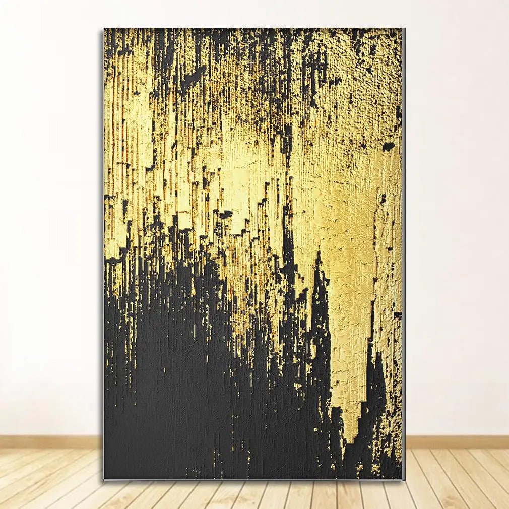 Rustikale Gold-Grau-Schwarz Abstract Wandkunst Fine Art Leinwanddrucke Poster Bilder Für Wohnzimmer Esszimmer Kunst Für zeitgenössische Innenräume