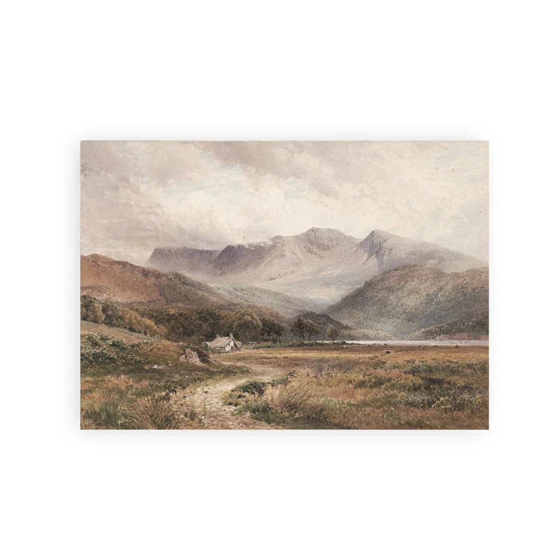 Rustikale Vintage-Landschaftsölgemälde Bergwald Wandkunst Kunstdrucke Galerie Wandbilder für Wohnzimmer Esszimmer Kunstdekoration | Karnz