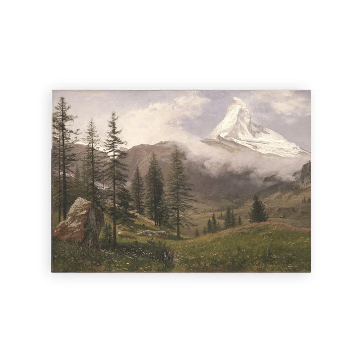 Rustikale Vintage-Landschaftsölgemälde Bergwald Wandkunst Kunstdrucke Galerie Wandbilder für Wohnzimmer Esszimmer Kunstdekoration | Karnz