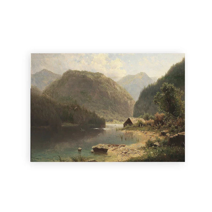 Rustikale Vintage-Landschaftsölmalerei Bergwald Wandkunst Fine Art Leinwanddrucke Galerie Wandbilder für Wohnzimmer Esszimmer Kunstdekoration
