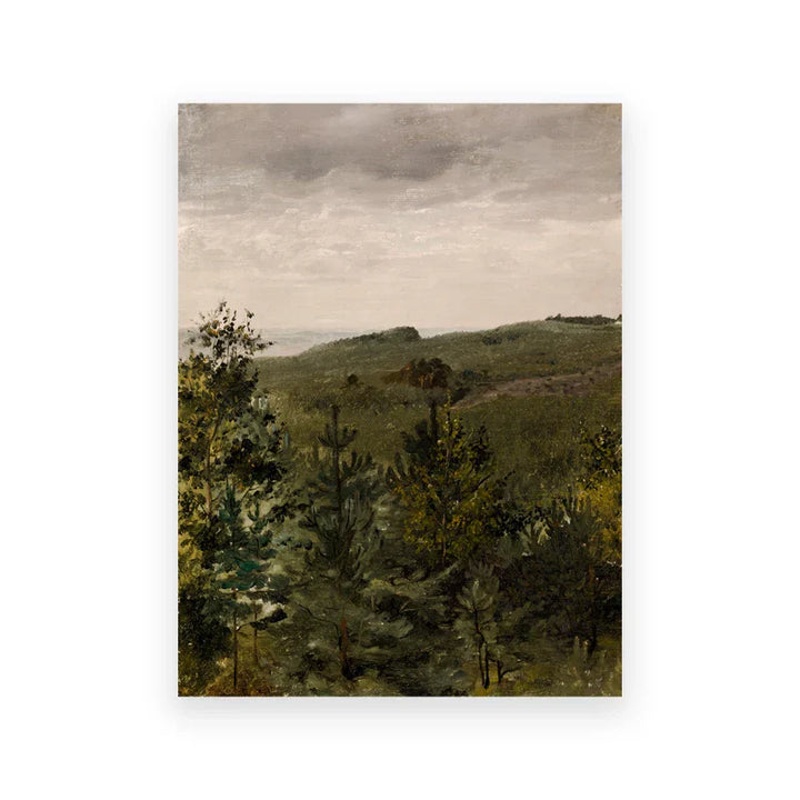 Rustikale Vintage-Landschaftsölgemälde Bergwald Wandkunst Kunstdrucke Galerie Wandbilder für Wohnzimmer Esszimmer Kunstdekoration | Karnz