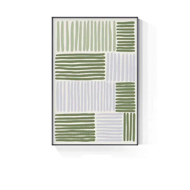 Abstract Grünes Geometrisches Linienkunst Wandkunst Fine Art Leinwanddrucke Bilder Für Modernes Apartment Wohnzimmer Home Office Kunst Dekor | Karnz