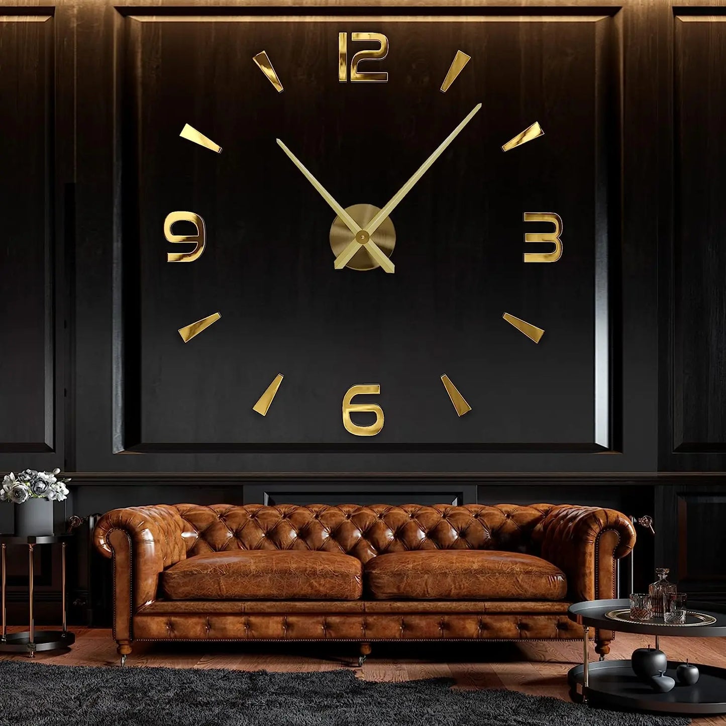Große Wanduhr DIY 3D Selbstkleber Spiegel Acryl Wanduhr für Küche Esszimmer Wohnzimmer Kreative Wohnkultur | Karnz