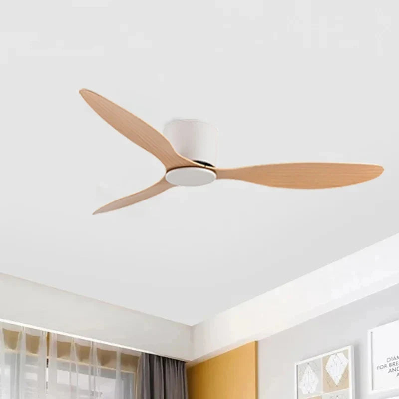 42-52 Zoll Deckenventilatoren mit DC-Motor — Fernbedienung Niedrigboden Kühlventilatoren, ohne Licht, weiße Holz- & schwarze Optionen | Karnz