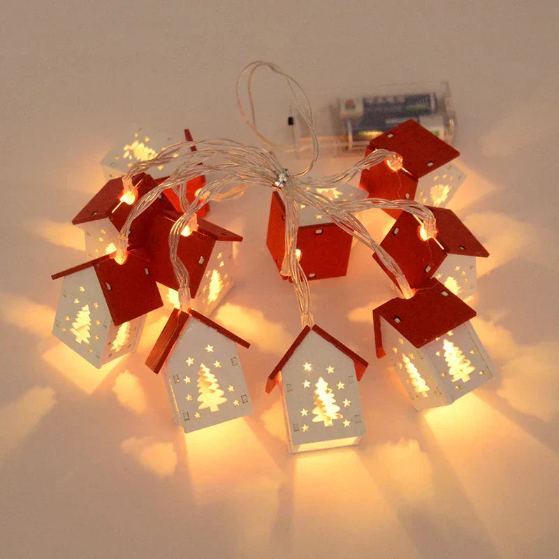 Leuchtende Hölzerne Weihnachtsbaum-Dekoration – LED Lichterkette für festliche Beleuchtung | Karnz