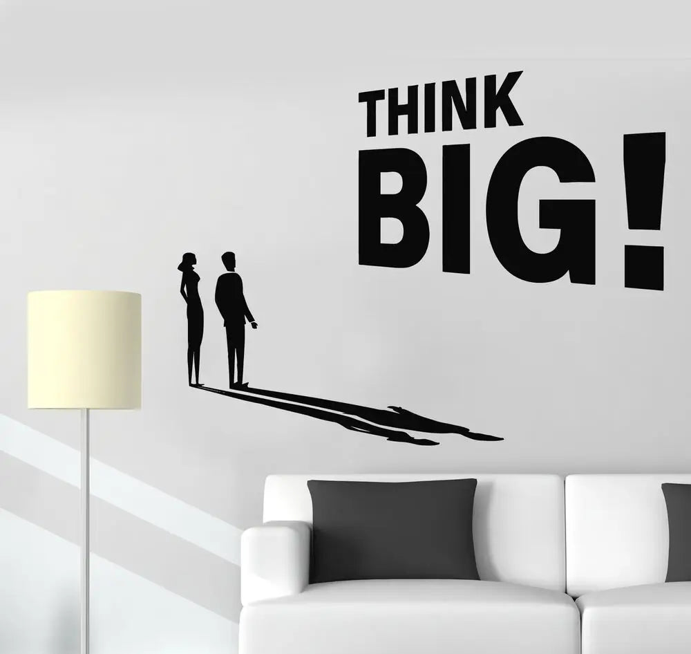 Think Big Vinyl Wandaufkleber Motivationszitate Wanddekoration Abnehmbarer DIY PVC Wandaufkleber für Büro Arbeitszimmer Inspirierendes tägliches Mantra | Karnz