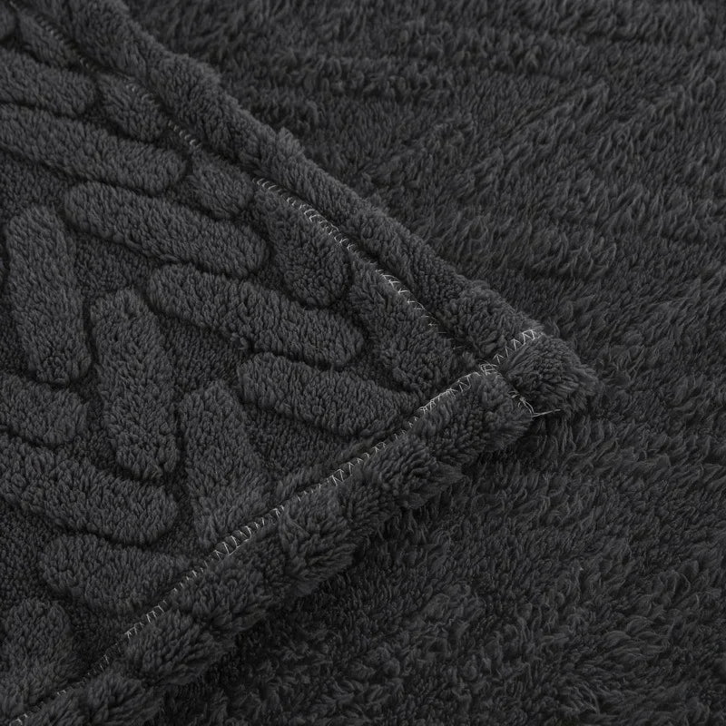 Karnz | Jacquard Fleece Decke CozyWeave | Einzelnes Layer & Doppelseitig | Weiche Tafu & Shu Baumwollfleece | Für Herbst & Winter