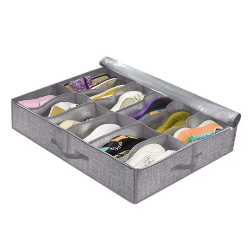 OrdiShoe Schuh-Organizer | Aufbewahrung unter dem Bett | Fassungsvermögen: 12 Paar | Staubdicht & Faltbar